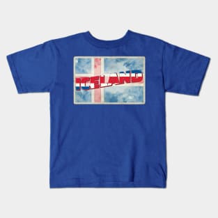 Iceland Vintage style retro souvenir Kids T-Shirt